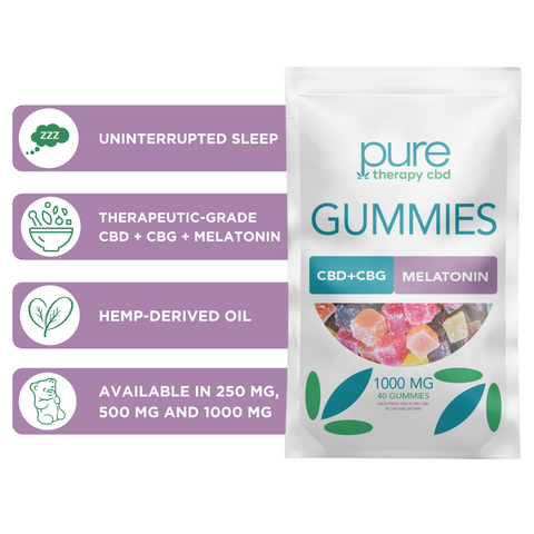 Pure Therapy CBD + CBG Gummies with Melatonin  40 Gummies