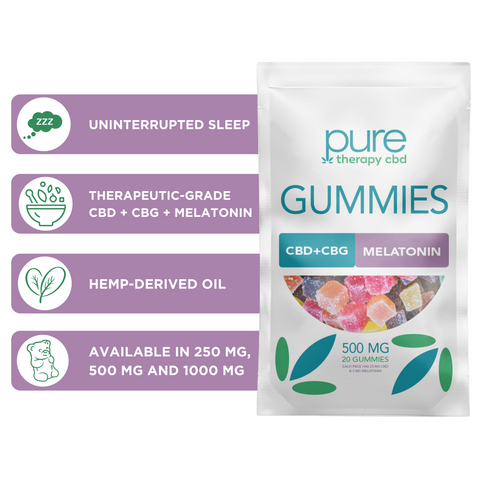 Pure Therapy CBD + CBG Gummies with Melatonin 20 Gummies