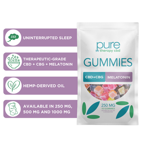 Pure Therapy CBD + CBG Gummies with Melatonin 10 Gummies
